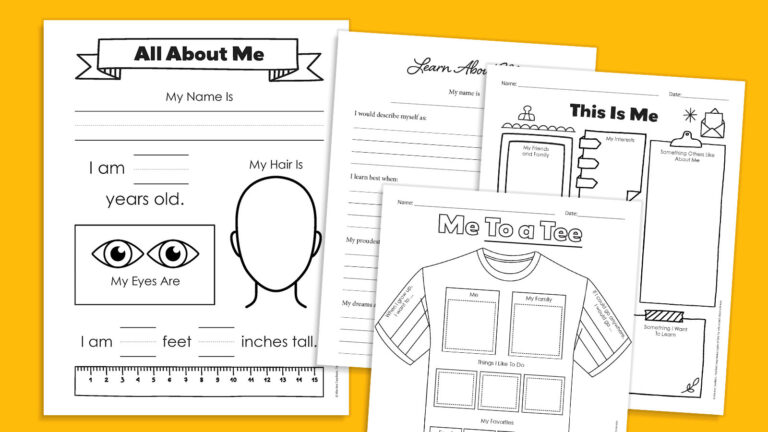 all about me worksheets bundle