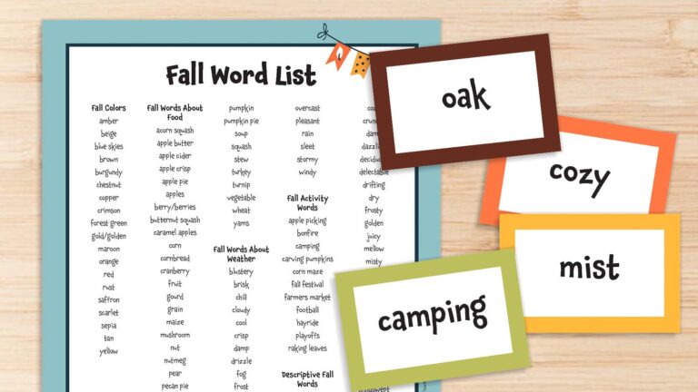 Fall Word List Feature