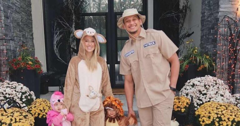 patrick and brittany mahomes and kids halloween zoo