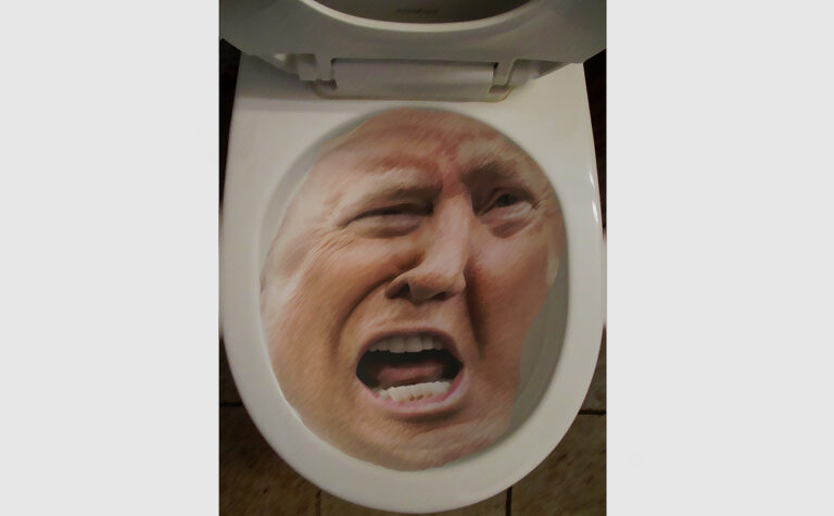 trump in the toilet